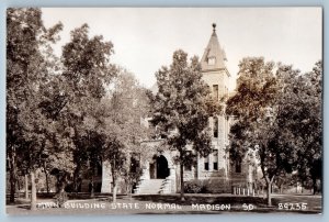 Madison South Dakota SD Postcard RPPC Photo Main Building State Normal c1940's