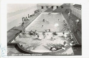 Desert Hot Springs California 1950s RPPC Real Photo Postcard Swimming Pool