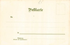 L059 Germany Flag Guard Becker signed litho vintage postcard