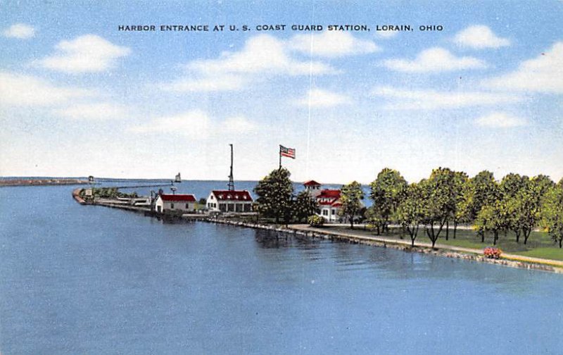 Harbor Entrance, U. S. Coast Guard Station Lorain, Ohio OH