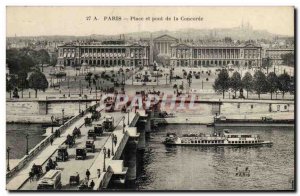 Paris - 14 - Place and Pont de la Concorde - Old Postcard