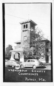 Potosi Missouri 1940s RPPC Real Photo Postcard Washington County Court House