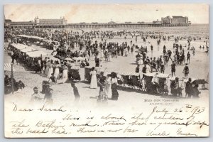 1903 Beach Young's Pier Atlantic City New Jersey Chairs Cabanas Posted Postcard