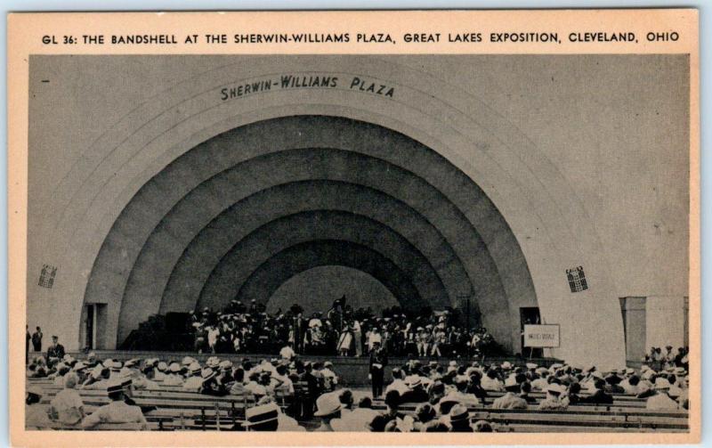 CLEVELAND, OH   Great Lakes Exposition  SHERWIN WILLIAMS PLAZA c1936-37 Postcard