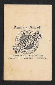 VICTORIAN TRADE CARD Willimantic Thread Cupid & World