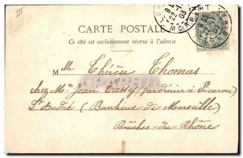 Old Postcard Fantaisie Red moon