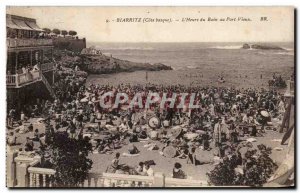 Old Postcard Biarritz S & # 39heure bath at Old Port