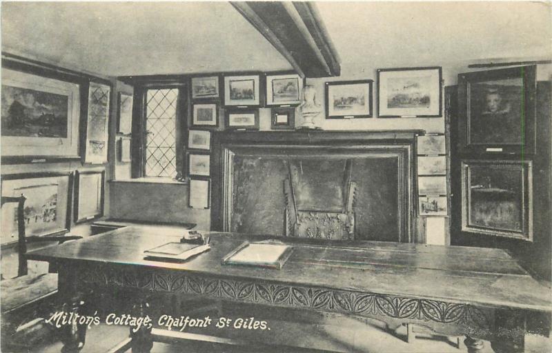 Lot 5 postcards Milton`s Cottage interior Chalfont St. Giles english literature