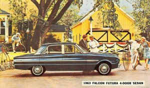 1963 FALCON FUTURA 4-Door Sedan Car Ad Moffett Ford Carpinteria Vintage Postcard