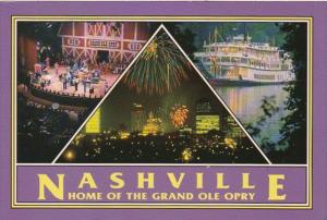 Tennessee Nashville Skyline Grand Ole Opry Stage & General Jackson Showbo...