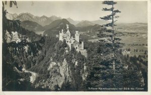 Post card Germany Schloss Neuschwanstein panoramic view