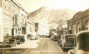 Autos Main Street Bisbee Arizona 1930s RPPC Photo Postcard Cook 3258