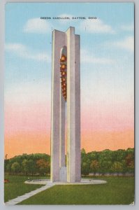 Dayton Ohio~Deeds Carillon Tower~Vintage Postcard 