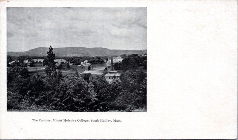 Postcard MA South Hadley - Mount Holyoke College campus aerial