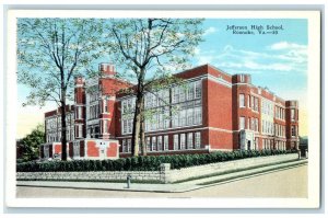 c1920 Jefferson High School Exterior Building Roanoke Virginia Vintage Postcard