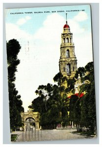 Vintage 1953 Postcard California Tower Balboa Park San Diego California