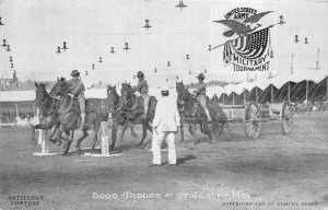 5000 TROOPS AT ST. JOSEPH MISSOURI ARTILLERY CONTEST MILITARY POSTCARD (c. 1908)