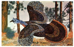 Mouth Artist Painting Repro by Nyla Thompson Wild Turkey Postcard