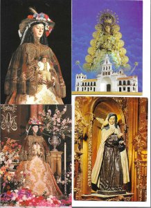 Images of Virgins venerated in Spanish Sanctuaries Lot of 4 modern Spanish rel