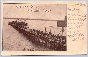 K38/ East Providence Rhode Island Postcard c1910 Crescent Park Pier 22
