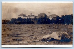 RPPC RANGELEY LAKE HOUSE MAINE*AMERICAN FLAG*UNUSED*REAL PHOTO POSTCARD