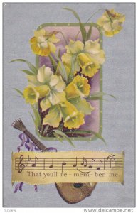 Yellow Flowers, Mandolin, Music notes and lyrics That you'll re - mem - ber ...