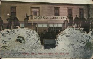 Russell MN Lyon Co Co-Op Co 1909 Snowstorm c1910 Postcard