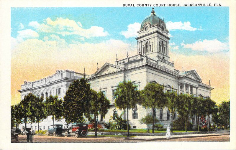 Duval County Court House Jacksonville FL Drew Co White Border Postcard