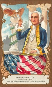 George Washington Taking The Oath Embossed Postcard