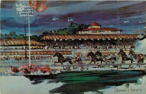 Saratoga New York 1960s Horse racing Dexter Postcard 24-8172