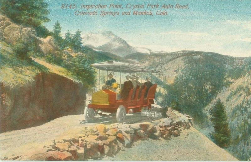 Inspiration Point Crystal Park Auto Rd Colorado Springs & Manitou CO Postcard