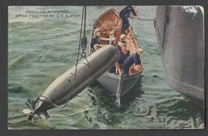 Ca 1942 PPC* WW2 NAVY USS UTAH TORPEDO RECOVERY AFTER PRACTICE SEE INFO