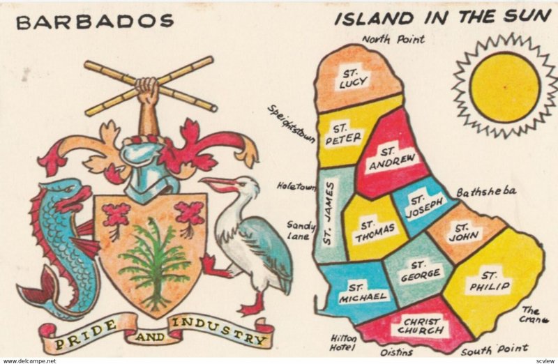 Barbados, 1950-60s; Map