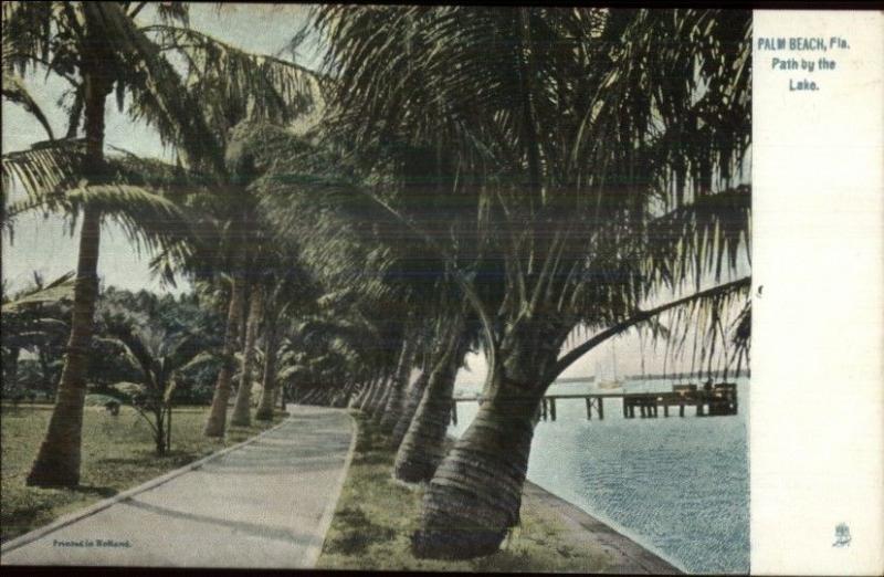 Palm Beach FL Path by Lake TUCK c1910 Postcard