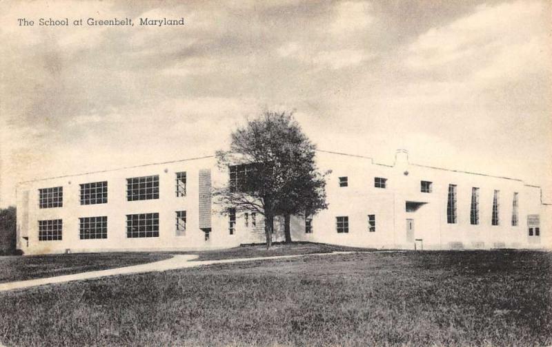 Greenbelt Maryland School Street View Antique Postcard K98511