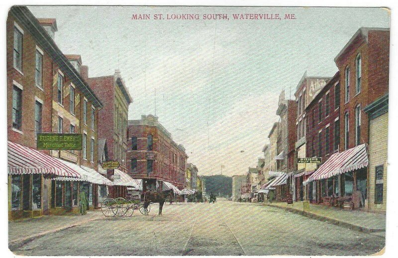 Street view of Main st. looking south, Waterville, Maine