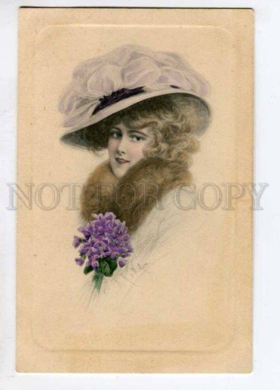 402724 FASHION Lady VIOLETS by WICHERA Vintage VIENNE MUNK PC