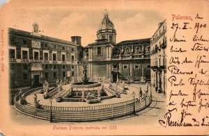 Italy Palermo Fontana Pretoria costruita nel 1550 Postmarked 1900