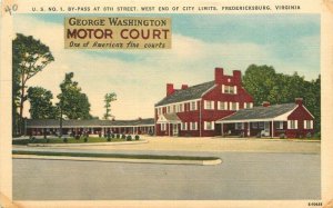 1950s Virginia Fredericksburg George Washington Motor Ahrens Postcard 22-11620