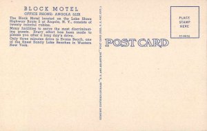 Angola New York Block Motel Linen Vintage Postcard AA40909