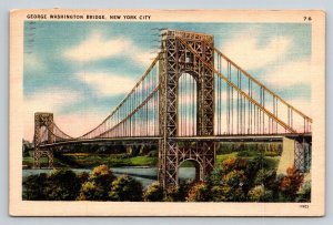 1946  George Washington Bridge   New York   Postcard