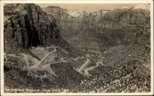 Zion National Park Carmel HWY UP Issued Real Photo Postcard