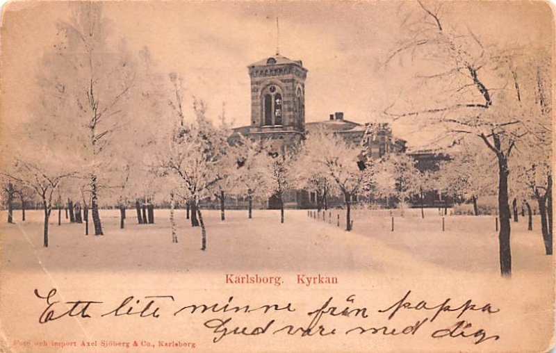 Karlsborg Kyrkan Writing on back 