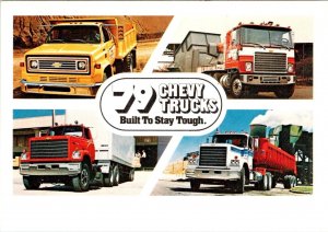 Car/Auto Advertising 1979 CHEVY TRUCKS Built To Stay Tough DUMP/CARGO Postcard