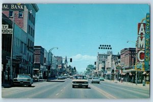 Bozeman Montana MT Postcard Main Street Showing Business District AMC Banks View