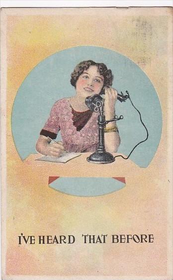 Humour Woman On Telephone I've Heard That Before 1909