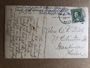 Vintage 1909 RPPC MA, early auto, posted