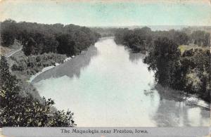 Preston Iowa The Maquoketa Scenic View Antique Postcard J70636