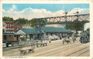 Fonda New York NYC Station railroad Train people Jubb Teich Postcard 24-7538