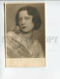 472638 Greta GLOGAU Austrian Singer Dancer AUTOGRAPH 1929 year Vintage PHOTO